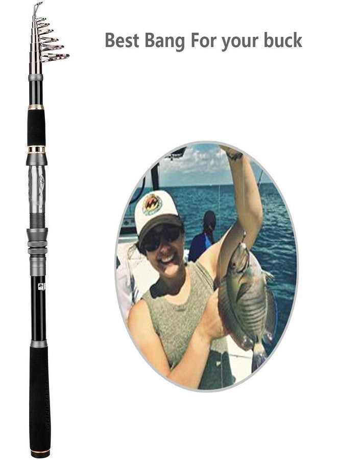 PLUSINNO Telescopic Fishing Rod Pole Spinning Fishing Rod Carbon Fiber Travel Rod for Saltwater Freshwater Rods 2.4M 7.87Ft (ONLY Fishing Rod not Include Reel) - Image 5